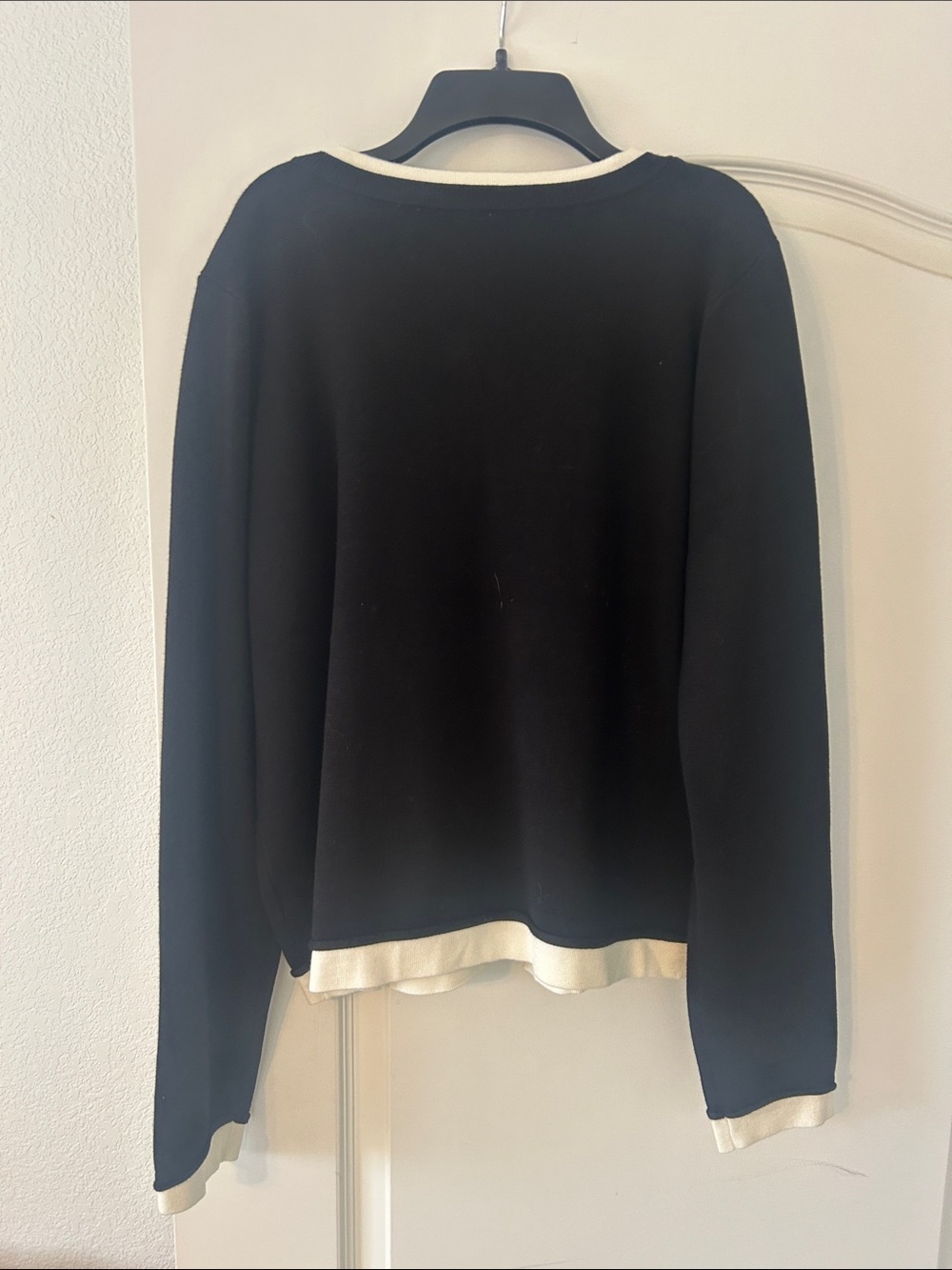 Cyrus Black Cardigan with Cream Trim - Picture 3 of 5